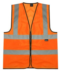Alternative view of Hi Vis Vest Orange – High Visibility Work Safety Waistcoat – Extra Large