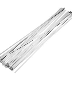 4.6mm x 400mm Stainless Steel Silver Cable Ties – Pack of 100